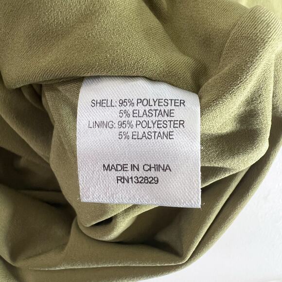 NEW Majorelle | Revolve Darla Olive Green Cut Out Tie Ruched Sexy Midi Dress XXS - Picture 9 of 11